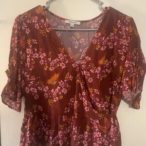 Madewell Brown Floral Blouse
